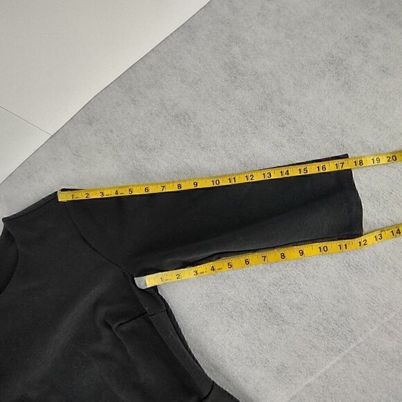 Old Navy Women Black 3/4 Sleeve Knee Length Sweatshirt Cotton Blend Dress Size L - Picture 11 of 14